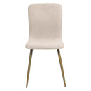 Modern Fabric Dining Chair - Upholstered Seat with Golden Powder-Coated Legs (Set of 4)