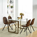 Set of 4 Modern Fabric Dining Chairs – Available in Beige and Brown