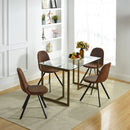 Set of 4 Modern Fabric Dining Chairs – Available in Beige and Brown