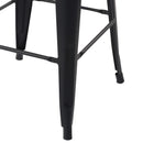 29In Set of 2 Modern Black Metal Barstools with Wooden Seats