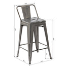Vustu 24" Silver Metal Bar Stool – Stylish, Durable & Modern Set of 2