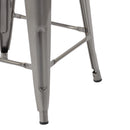 Vustu 24" Silver Metal Bar Stool – Stylish, Durable & Modern Set of 2