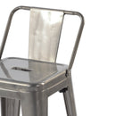 Vustu 24" Silver Metal Bar Stool – Stylish, Durable & Modern Set of 2