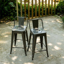 Vustu 24" Silver Metal Bar Stool – Stylish, Durable & Modern Set of 2