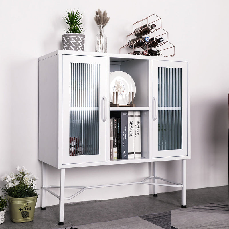 FurnitureR 33.46"" Wide Storage Shelf Black