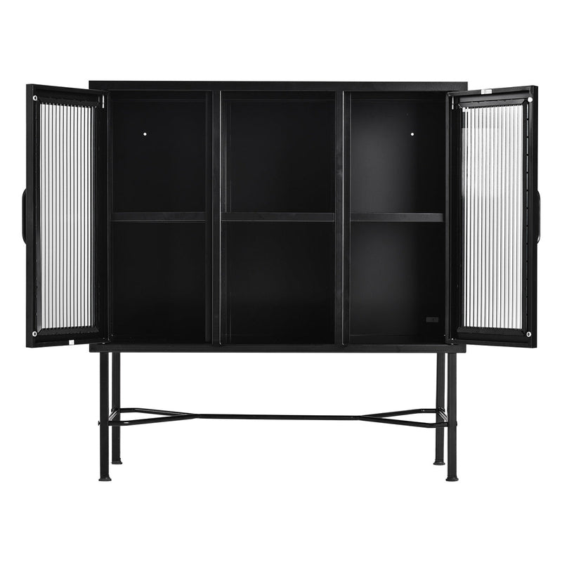 FurnitureR 33.46"" Wide Storage Shelf Black