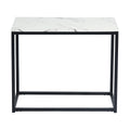 Living room console with white marble effect and metal structure - ADRIA SHELF