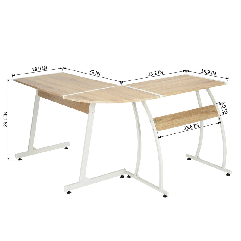 ARLETTE Home Office L-Shape Desk Writing Desk 57.9 In