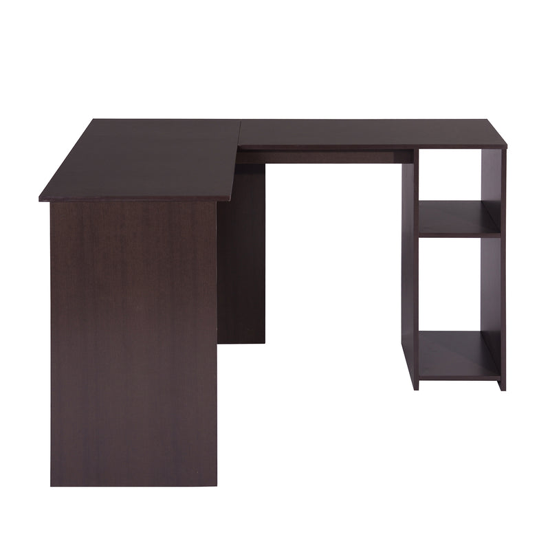 BABETTE L-Shaped Wooden Desk with Shelves 47.2 in
