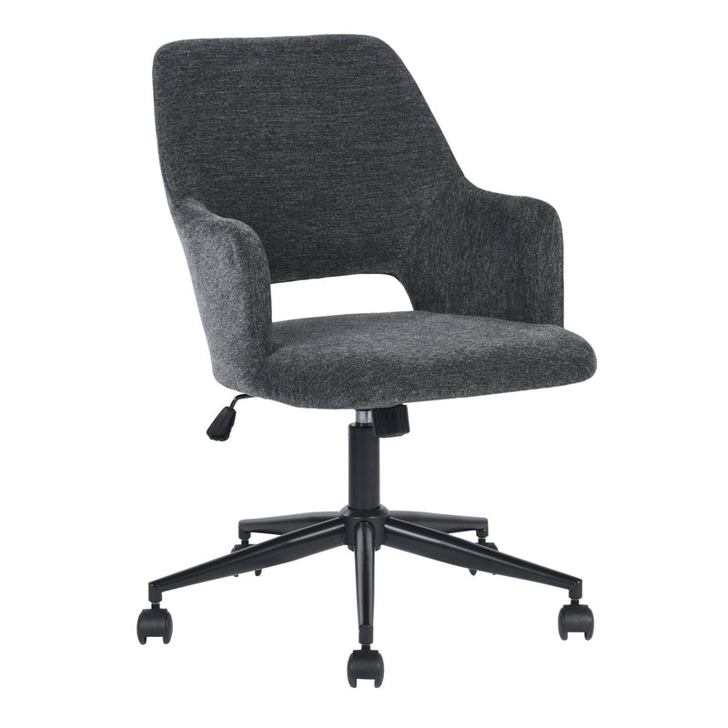 Comfortable fabric office chair with armrests, castors and adjustable height - BOGA