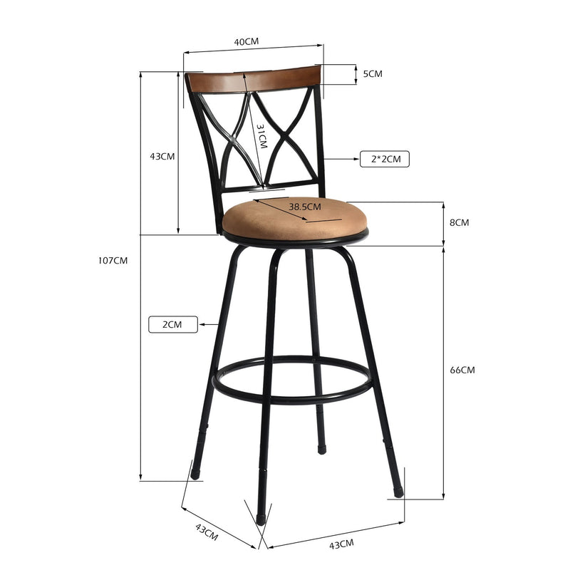 CALAMUS 2-Piece Swivel Adjustable Height Counter & Bar Stool