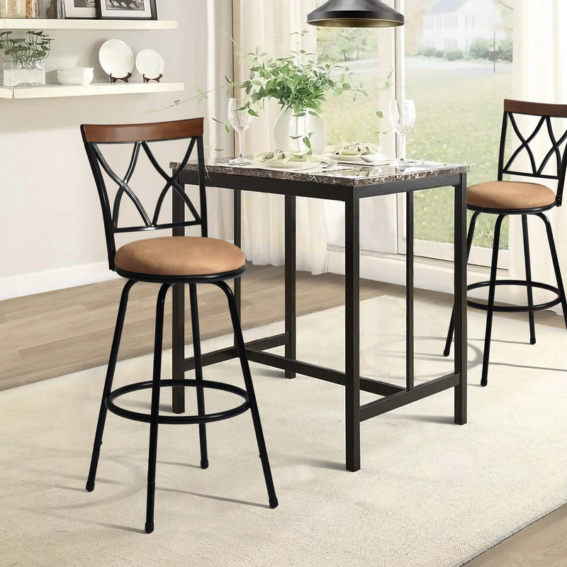 CALAMUS 2-Piece Swivel Adjustable Height Counter & Bar Stool