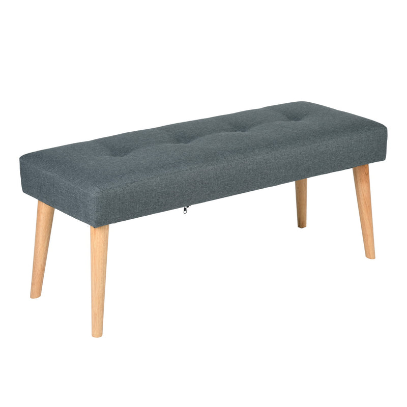 Modern Bench Ottoman, Upholstered Stools End of Bed Bench, Gray