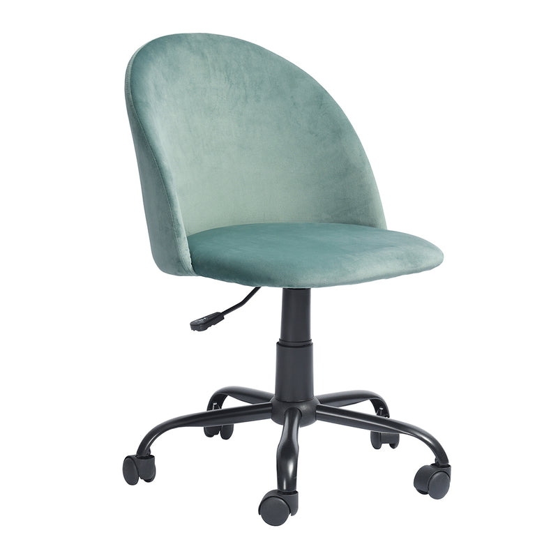 Velvet Swivel Upholstered adjustable height Home office Chair With