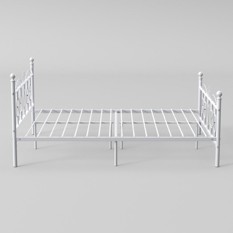 CONWAY 82.7 In. White Metal Platform Bed - Double Size