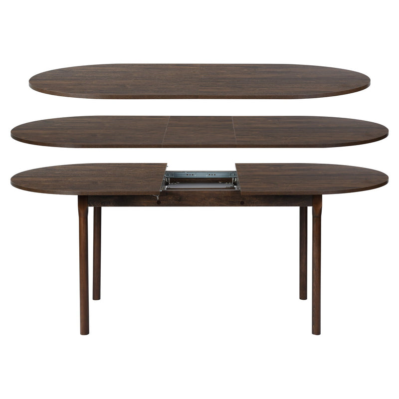 STOGER 63''-78.7'' Extendable Dinning Table for 4-6, with Solid Wood Legs