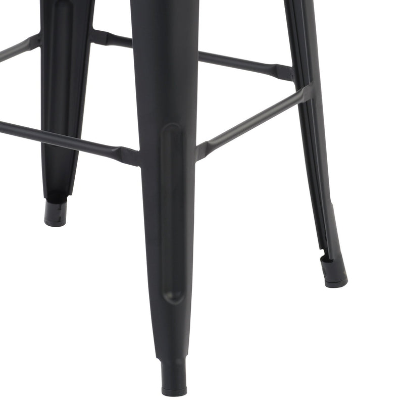 ZOLNES 29 Inch Metal Counter Height Stools with Solid Wood Seat