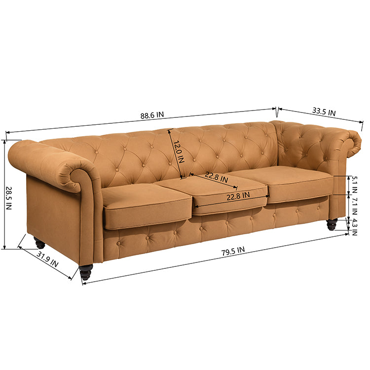 EDWINA Milford 66.9'' Vegan Leather Sofa