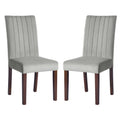 Dining Chair with Channel Tufted Velvet Upholstered-Set of 2,Grey