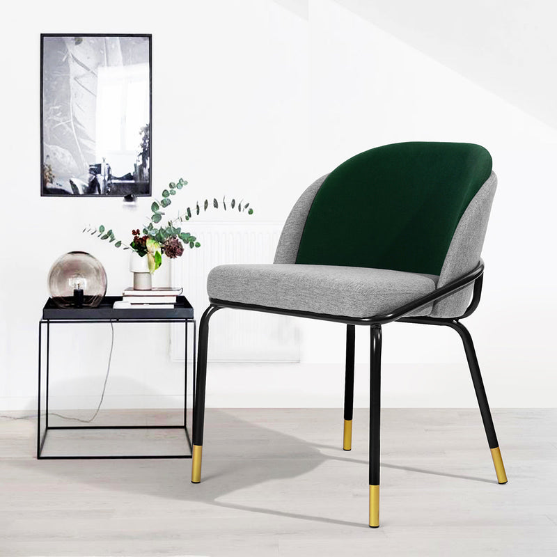 Modern Design Fabric Gold Chrome Black Metal Style Upholstered Dining Chair for Dining room