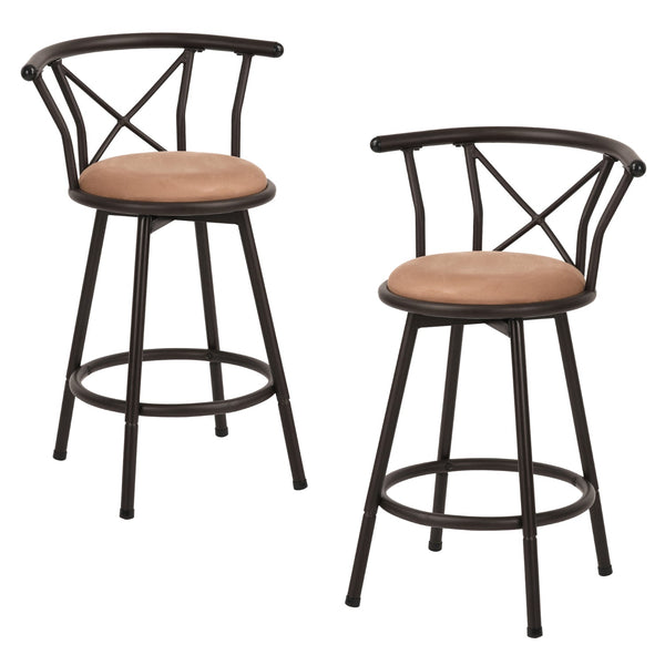 HAILEY 24IN Industrial PU BarstoolS(Set of 2)-HomyCasa