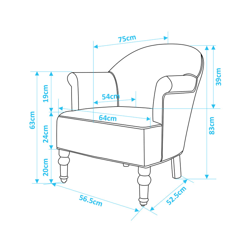 AAREN Upholstered Armchair 28.5" Wide