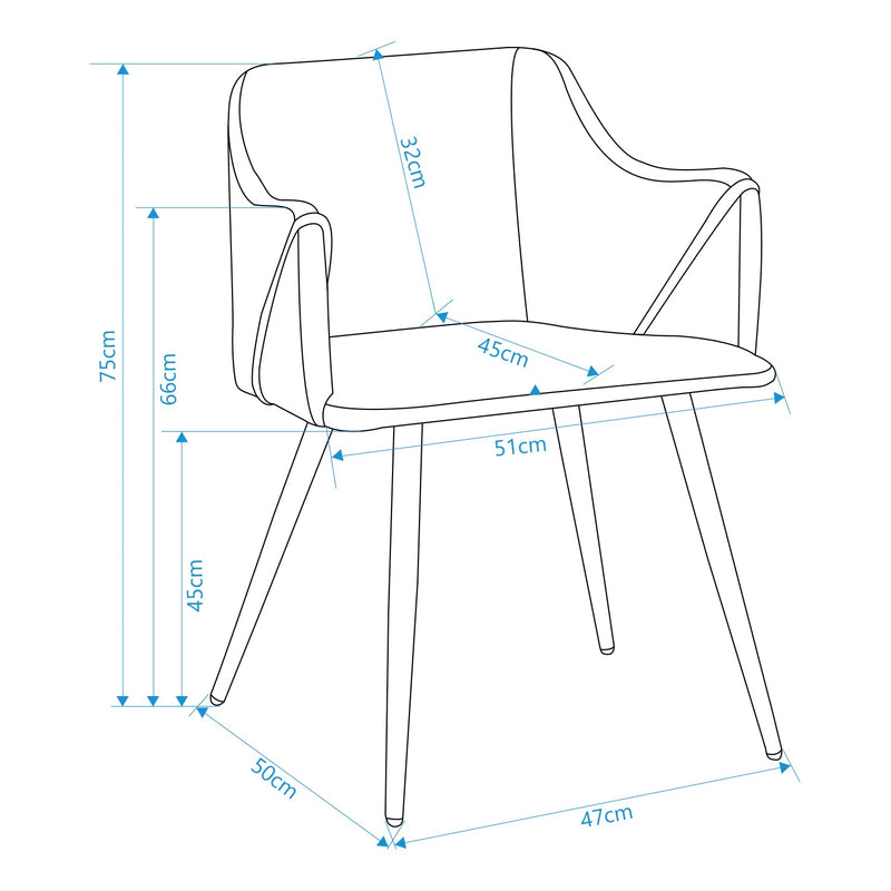 ALDRIDGE 2-Piece Velvet Upholstered Dining Chairs Arm Kitchen Chair