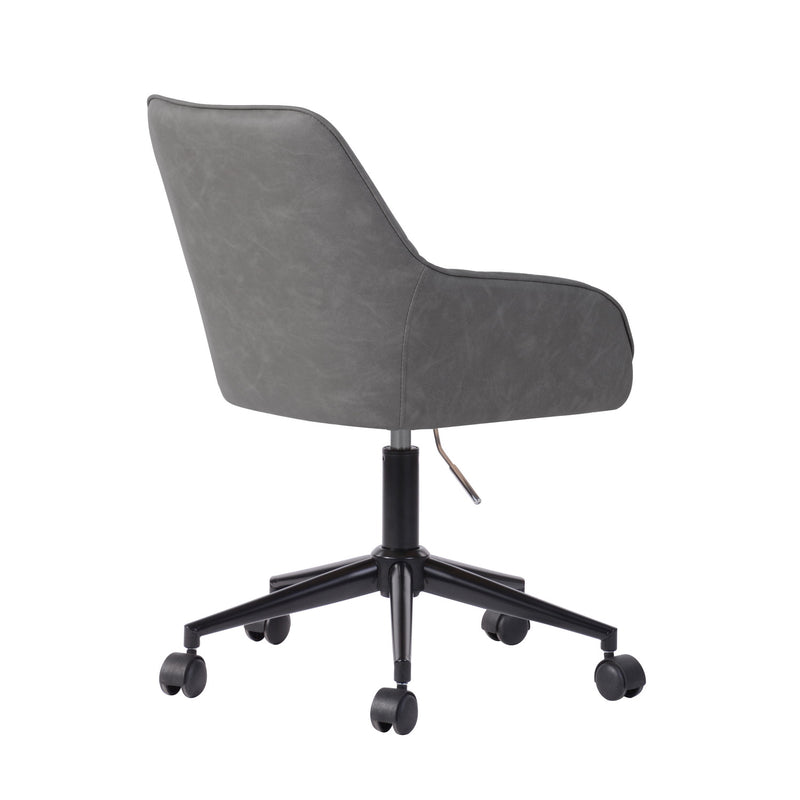 BAYNES Task Chair Mid Back with Arm Adjustable Height Swivel Faux Leather Office China for Home Office