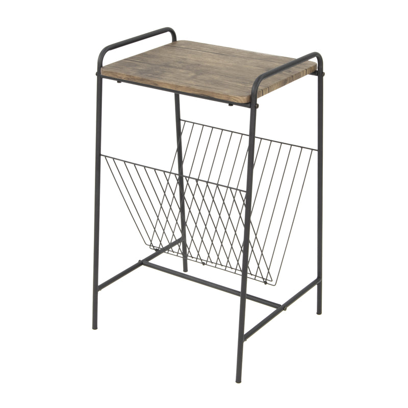 BRISSETT Magazine Rack with Wood Tabletop