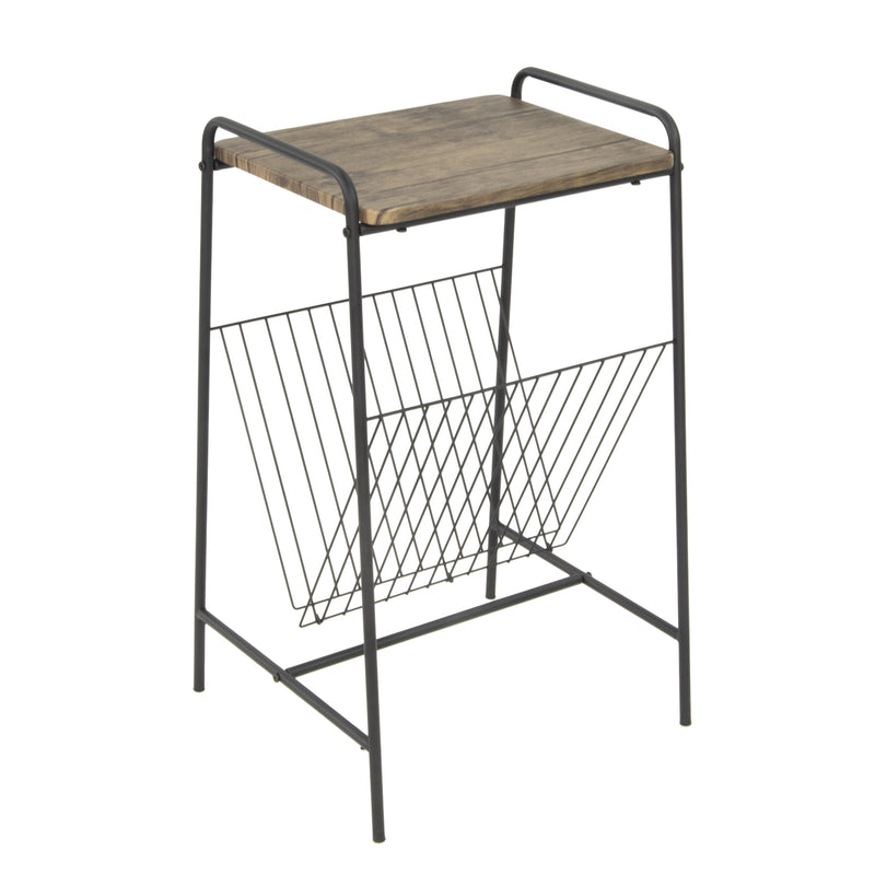 BRISSETT Magazine Rack with Wood Tabletop