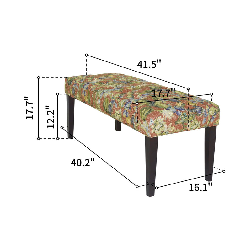 41.5" Wide Tufted Upholstered Bench