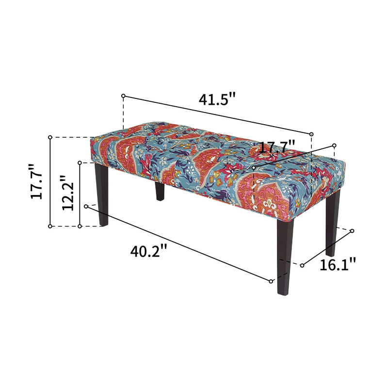 41.5" Wide Tufted Upholstered Bench-CHELSEA PATTERN A