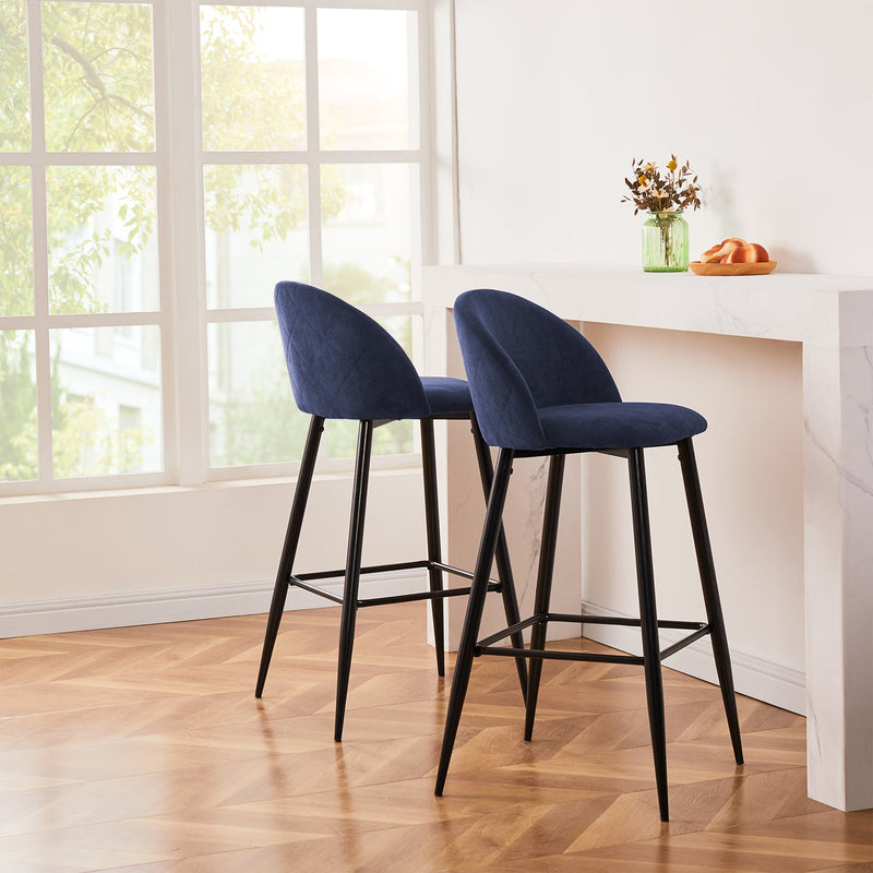 HASEEB 2-Piece 30'' Upholstered Bar Stool