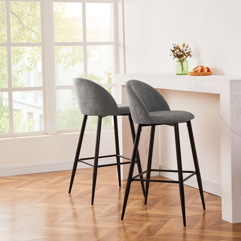 HASEEB 2-Piece 30'' Upholstered Bar Stool