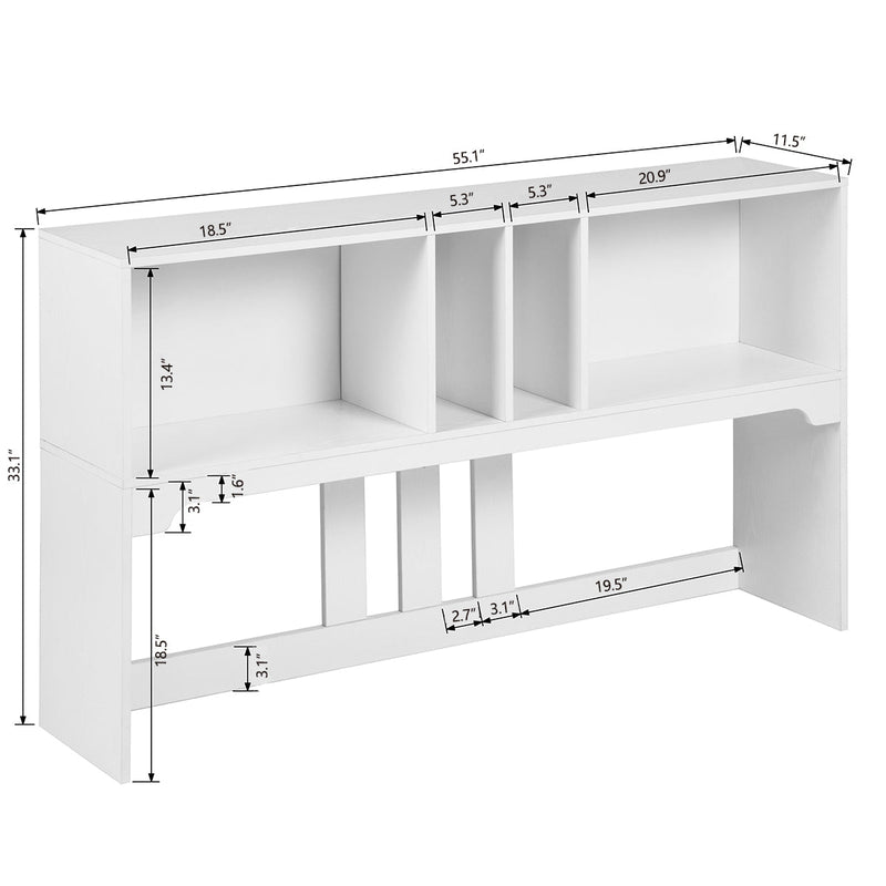 55'' White Modern Console Table With Storage