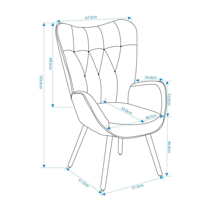 KAS Upholstered Accent Chair 26.2" Wide