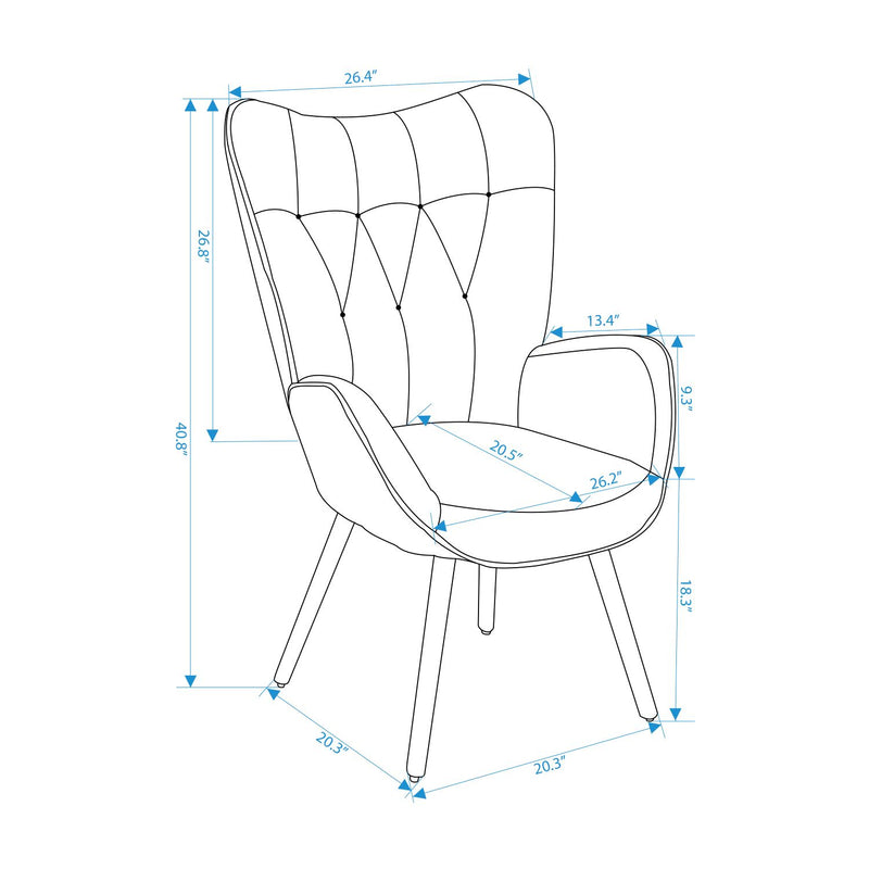 KAS Upholstered Accent Chair 26.2" Wide