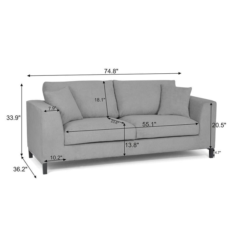 LOUIS Arm Sofa with Reversible Cushions