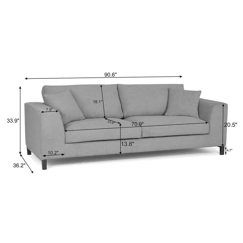 LOUIS Arm Sofa with Reversible Cushions