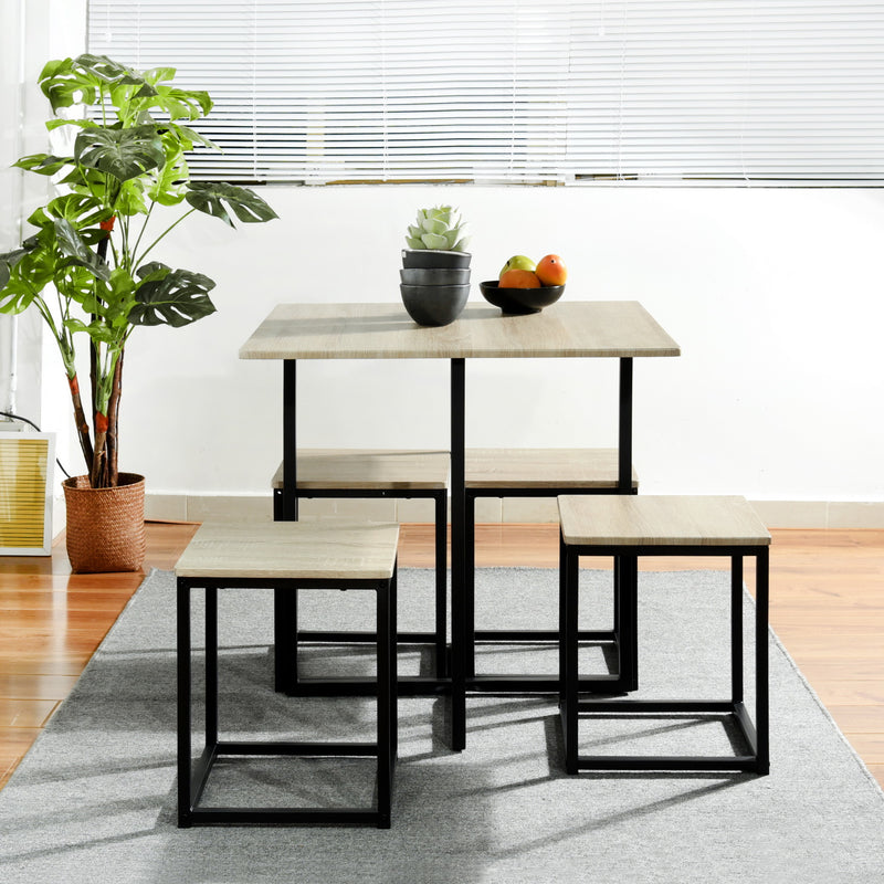 MAGALLANES 5-Piece Industrial Wooden Dining Set