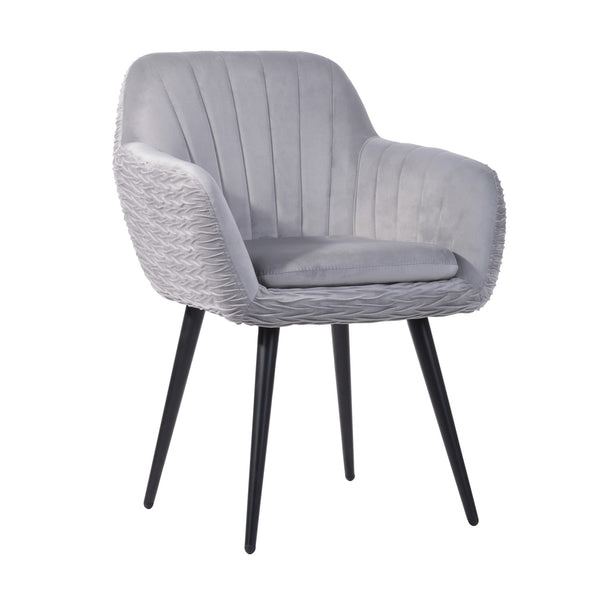 Modern Velvet Accent Chair Arm Chair, Grey
