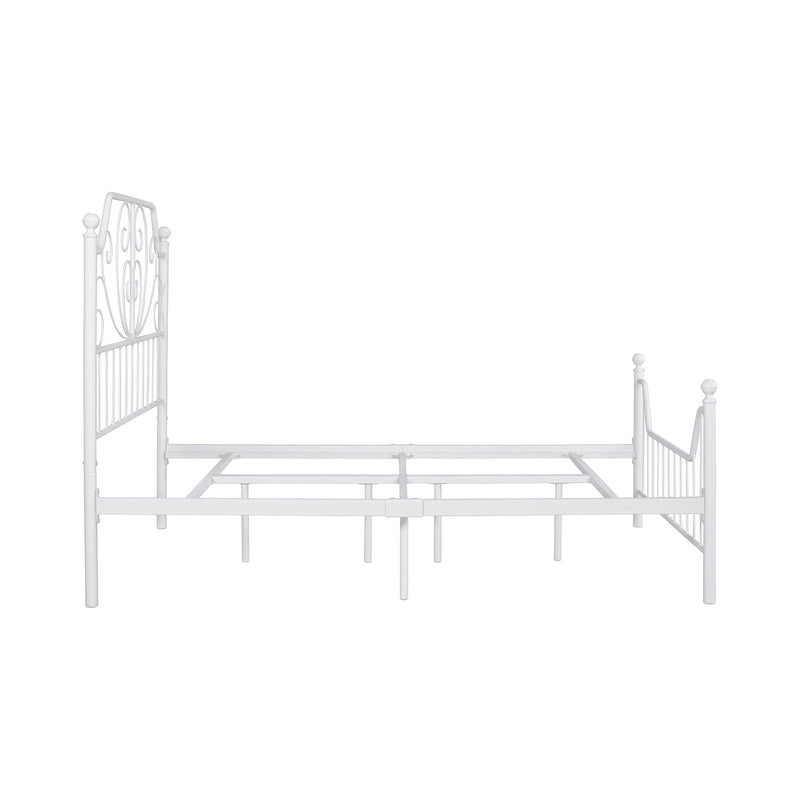 MUDIAY Modern White Metal Bed