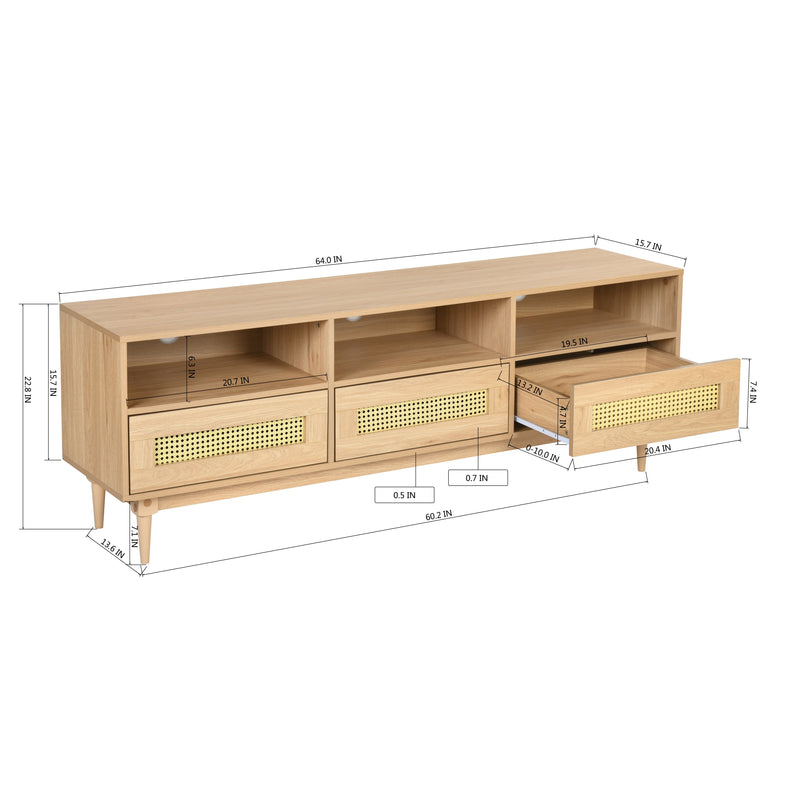 Solid Wood TV Stand for TVs up to 65'