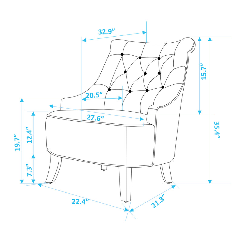 PEARCE Upholstered Wingback chair 27.5" Wide