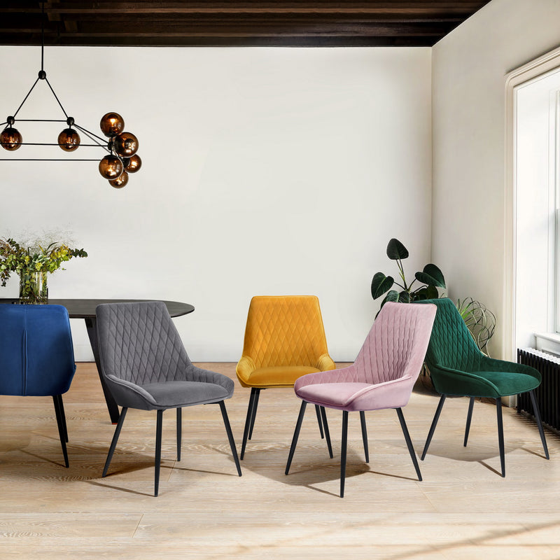 RABIOT Velvet Upholstered Dining Chair in Dining Room