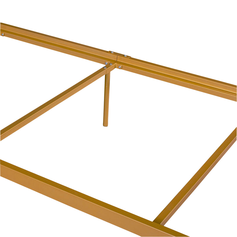 RAYJON 80 In. Modern Golden Metal Bed - Twin Size