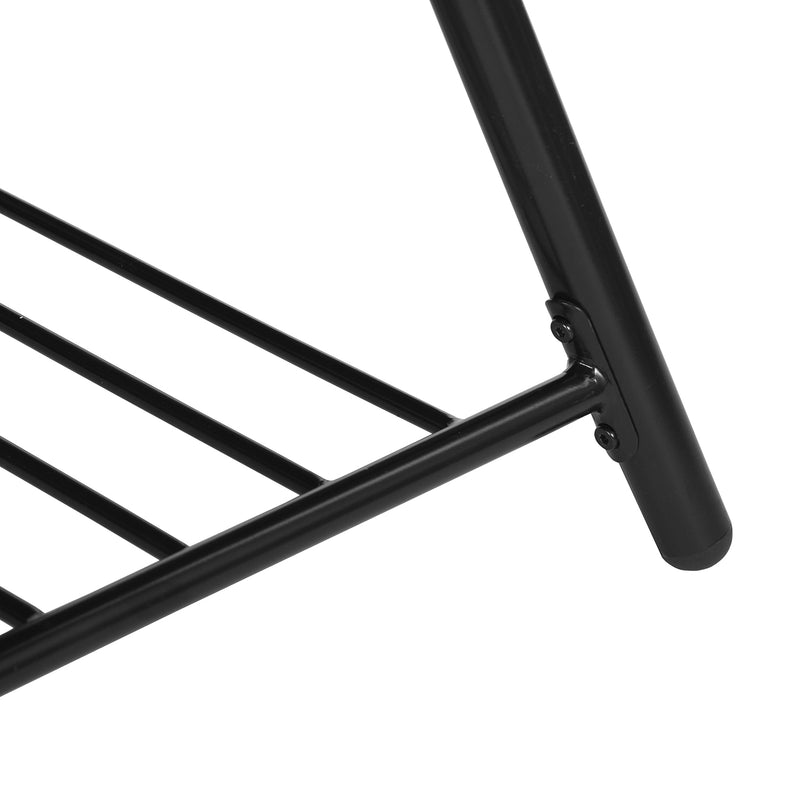 RIXO TABLE HM Tray Table with Storage Shelf Metal Base End Table
