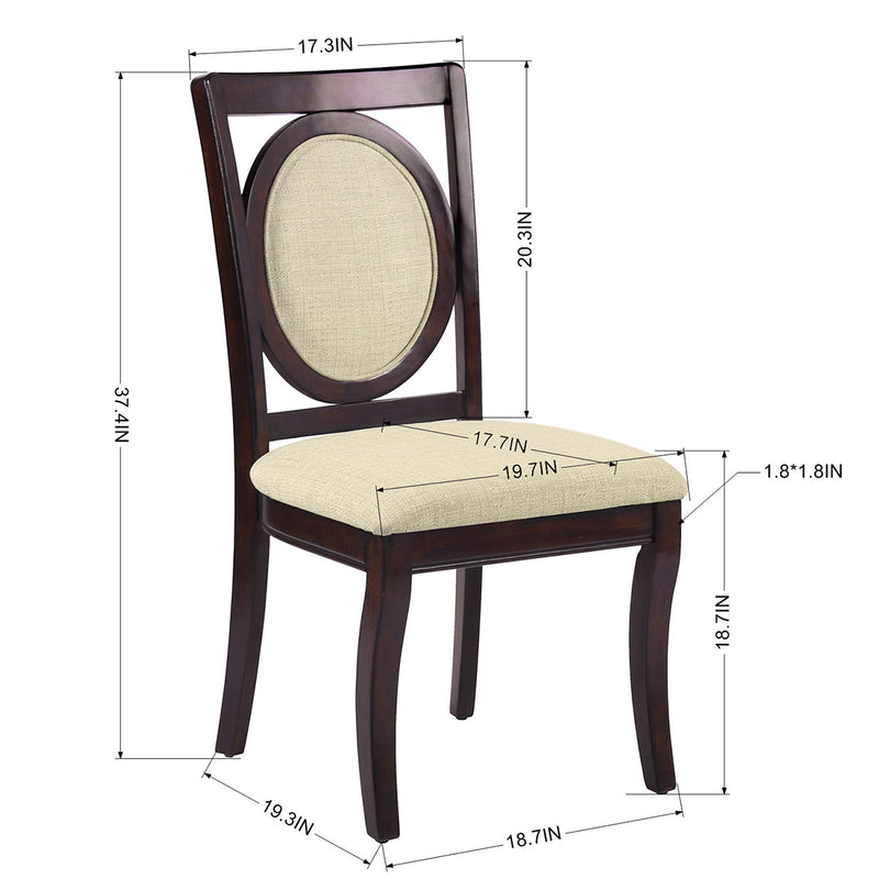 Side Chair in Dark Brown (Set of 2)