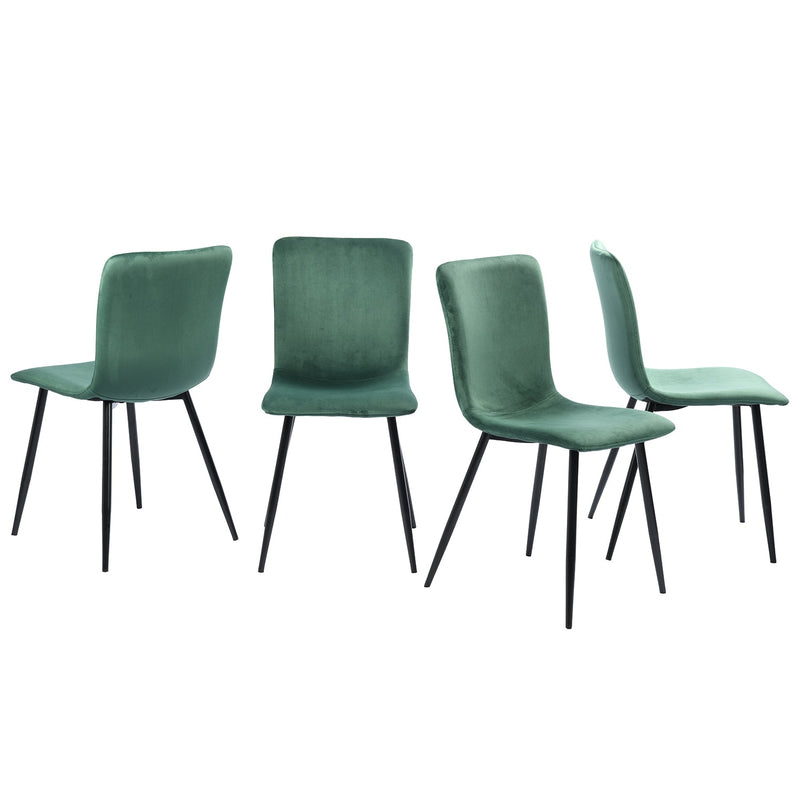 Modren Dining Chairs Set of 4, Dining Room Set Velvet Seat and Back with Metal Legs for Dining Room