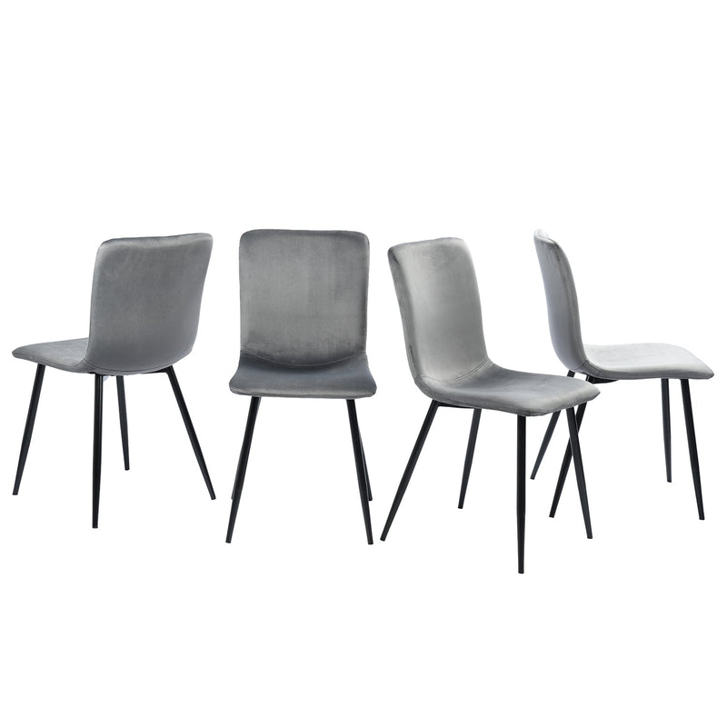 Modren Dining Chairs Set of 4, Dining Room Set Velvet Seat and Back with Metal Legs for Dining Room